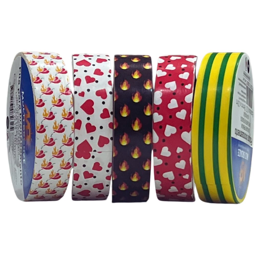 Fitas estampadas para Bronzeamento Pimenta, Foguinho, coração