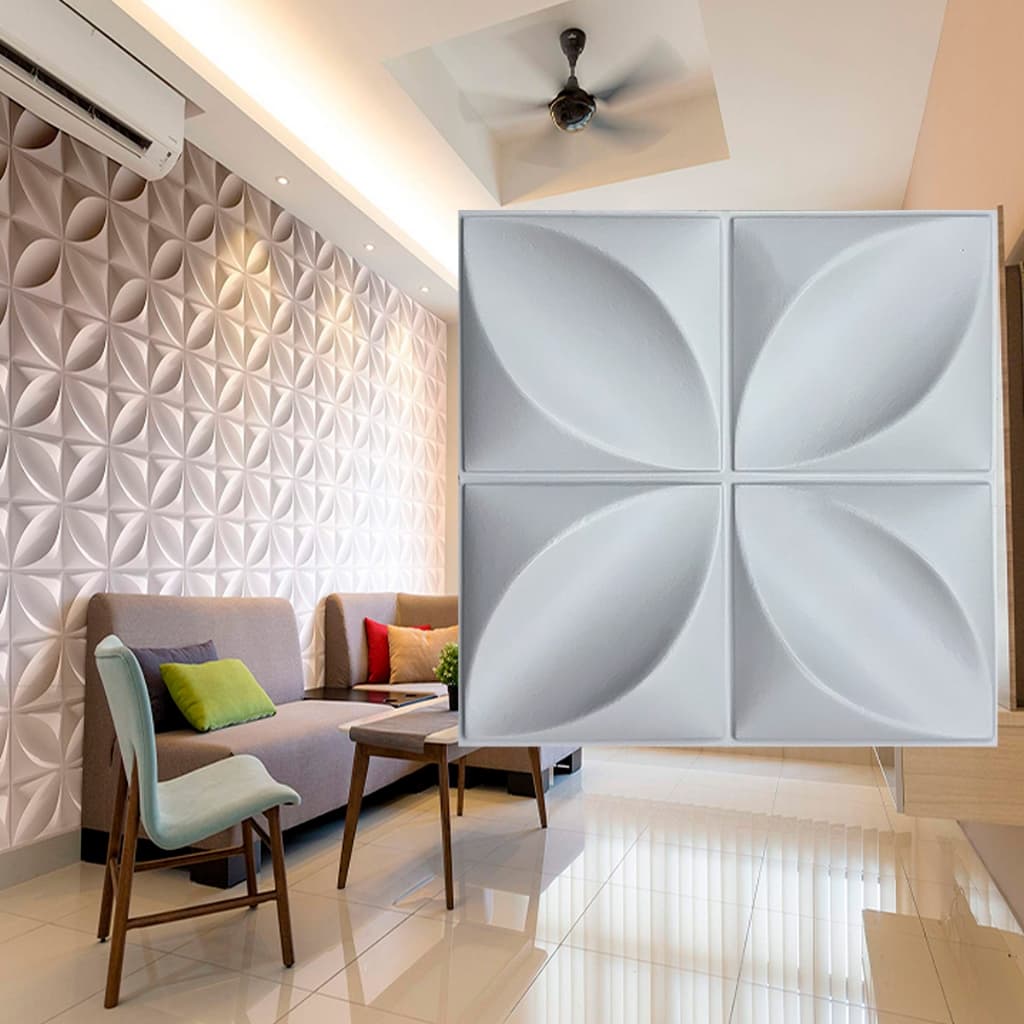 Kit 40 Placas PVC 3D 25x25cm – Painel Decorativo para Sala e Cozinha