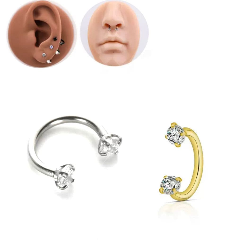1 uni Piercing para Nariz/Cartilagem helix  brinco com Zircônia