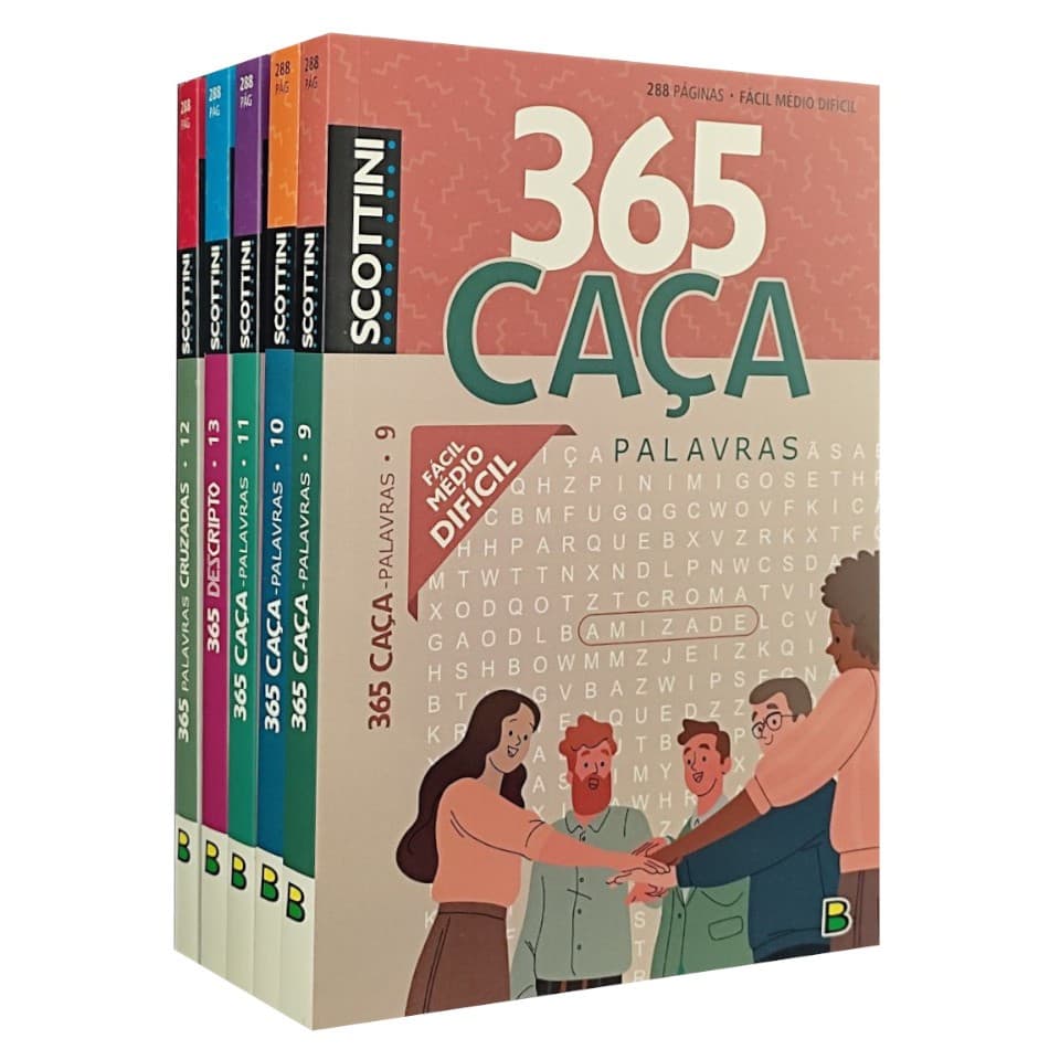 Caça Palavras, Palavras Cruzada e Cripto - 365 Atividades em cada livro