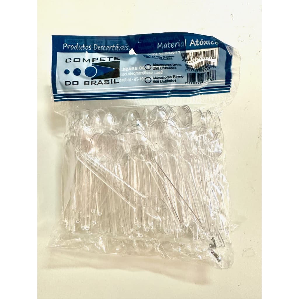 Mini Colher para Café Chá Brigadeiro Doces C/200 Unid Transparente Compete