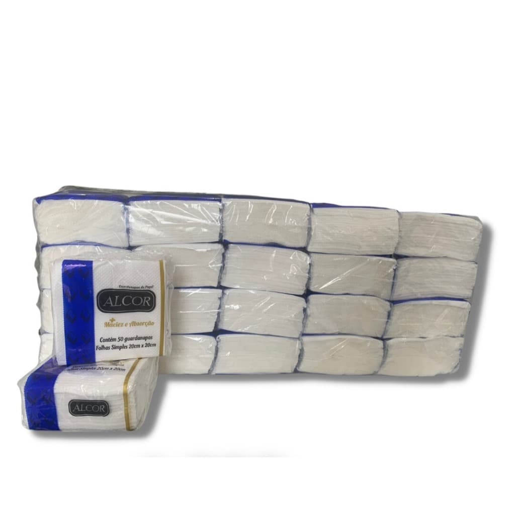 Fardo Guardanapo de mesa 20x20 (20 ou 10 pacotes c/50 unid) Alcor