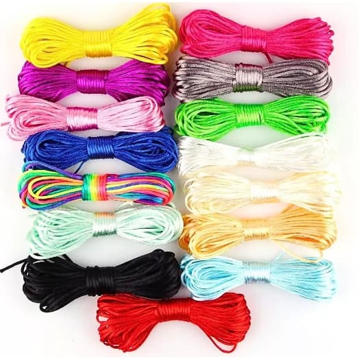 Kit Fio de Cetim 1.0mm - 10 Cores Variadas para Artesanato e Criação de Acessórios!