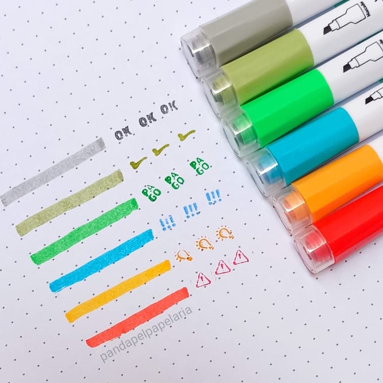 Kit 6 Marca Texto Carimbo Pedagógico Pais e Professores Jocar Office (Carimbo OK, Carimbo Pago e Outros)