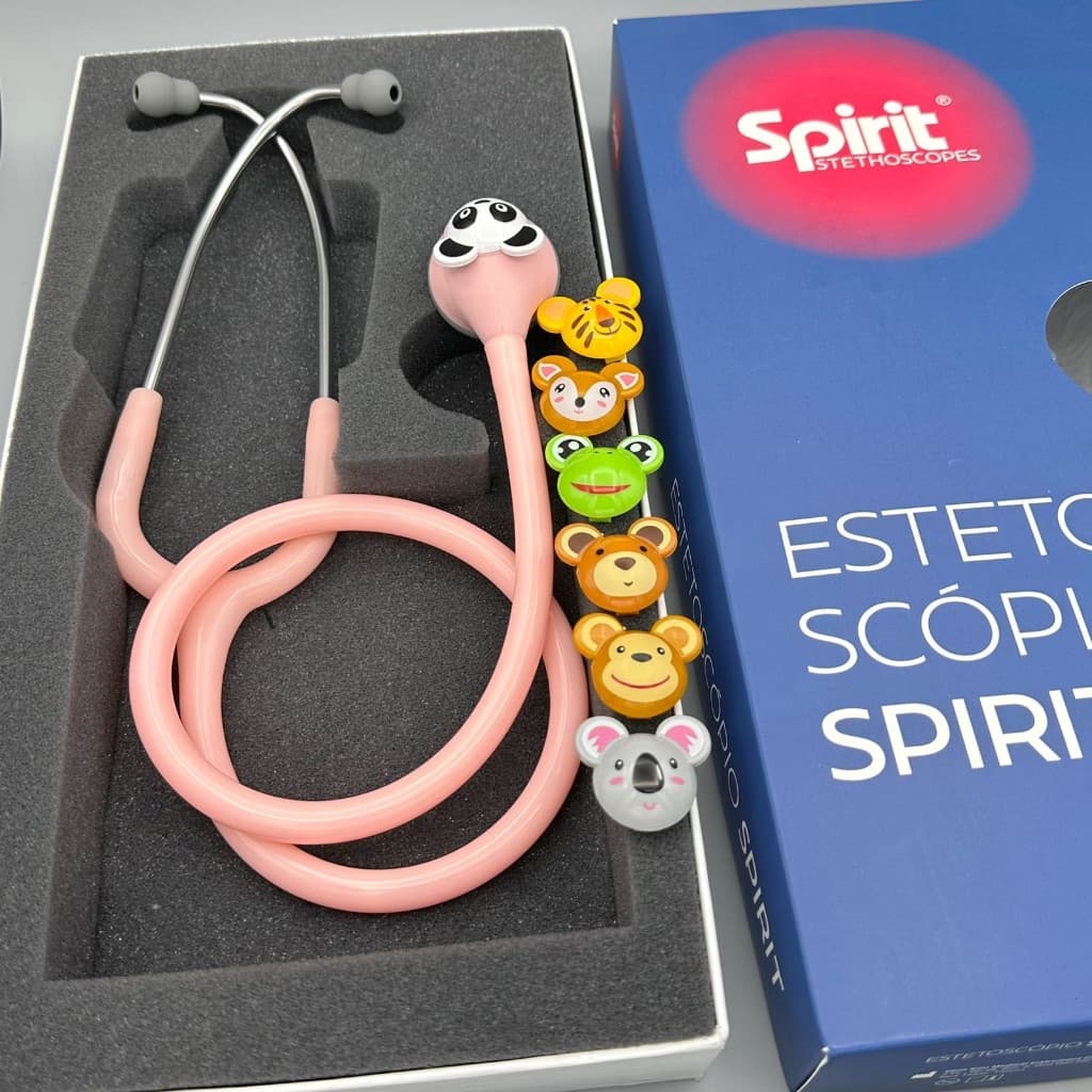 Estetoscópio Spirit MD Master Lite Animal Pediátrico Rosa - Bichinhos