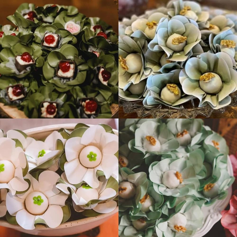 300 forminhas para doces finos Jufiori Margarida Kit Doces Finos Casamentos