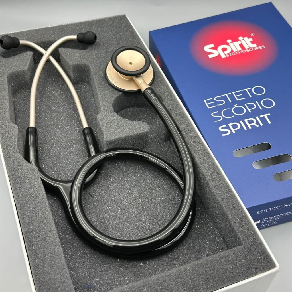 Estetoscópio Spirit MD Pro-Lite Adulto Preto Champanhe