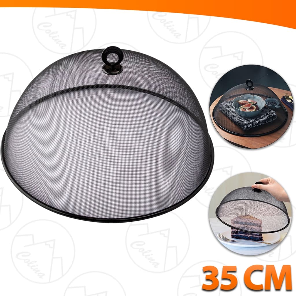 Tela Protetora De Alimentos Redonda De Metal Pães Bolos Frutas 35CM