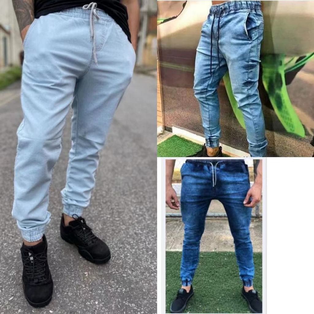 Masculina Calça JEANS Jogger Premium