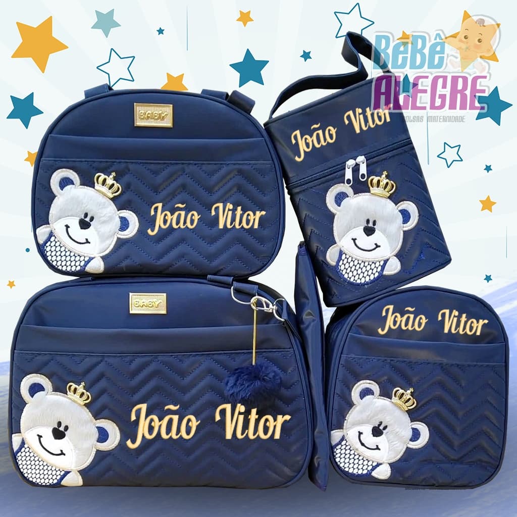 KIT BOLSA MATERNIDADE PERSONALIZADA (COMPLETO)