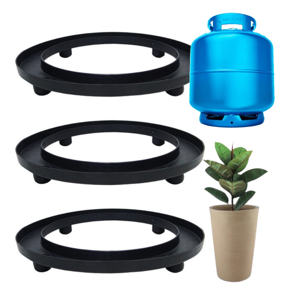 Suporte para Botijão de Gás de Cozinha e Vaso de Plantas Base Organizador de Bujão GLP Super Resistente