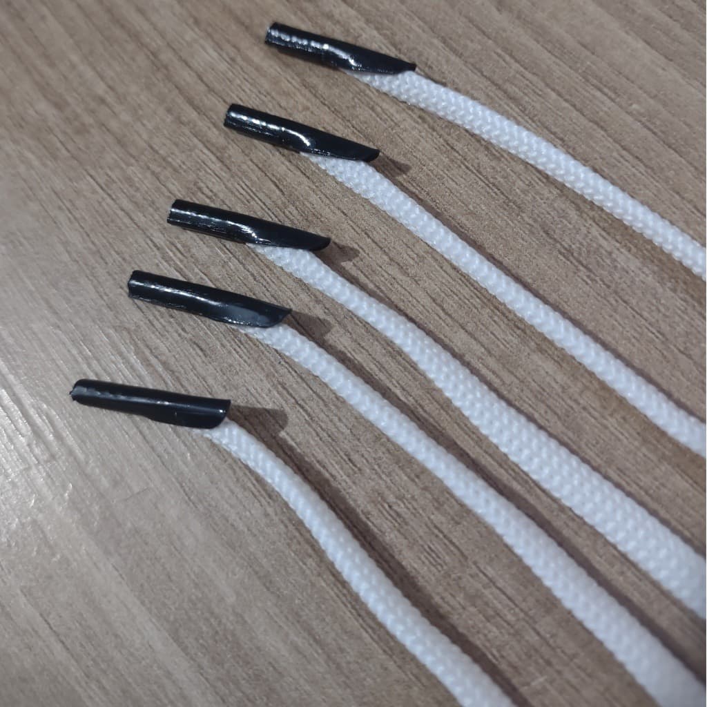 Cordão Poliéster Com Ponteira Preta Para Alça De Sacola 500unid. Com Aprox. 28cm