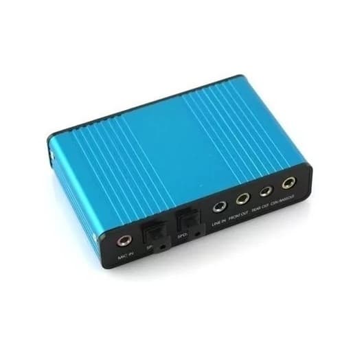 Placa De Som Usb Externa 5.1 6 Canais Spdif Óptico Toslink para Notebook PC Mac