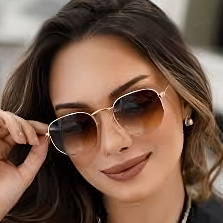 óculos de sol hexagonal masculino feminino com lente preta escura armação metal geométrico blogueira