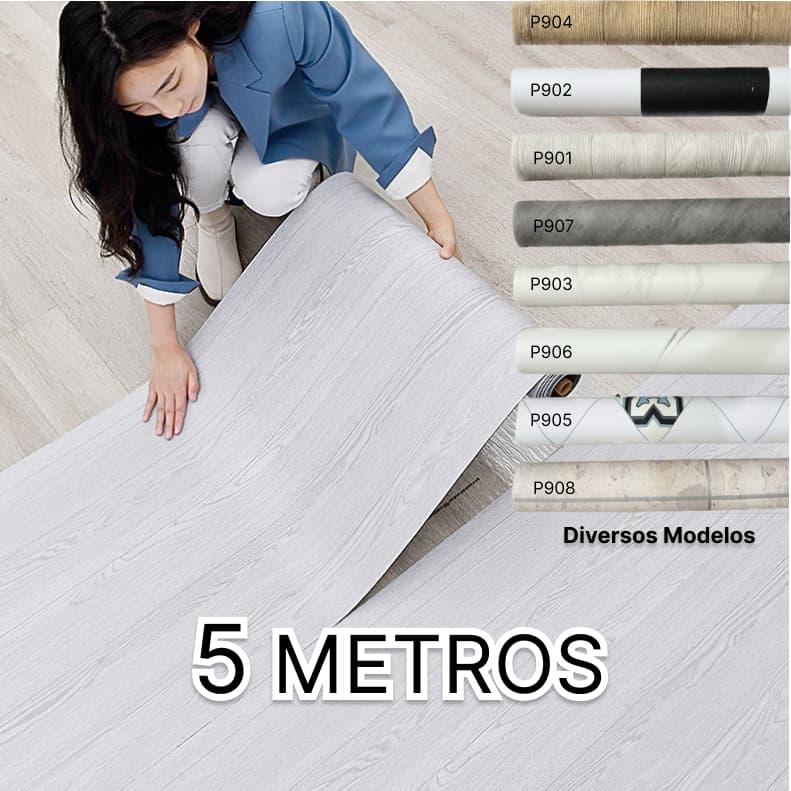 Adesivo Para Piso Vinilico Autocolante 5mx61cm, Para Chão De Quarto, Cozinha, Sala, Banheiro,Em Rolo