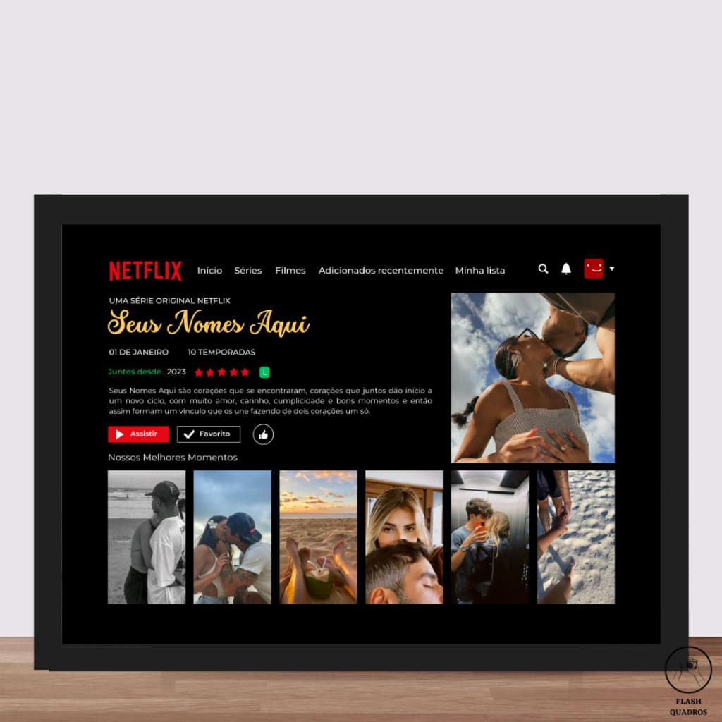 Quadro Placa Casal Namorix Filme Personalizado Com Fotos - Dia dos Namorados Sua Foto