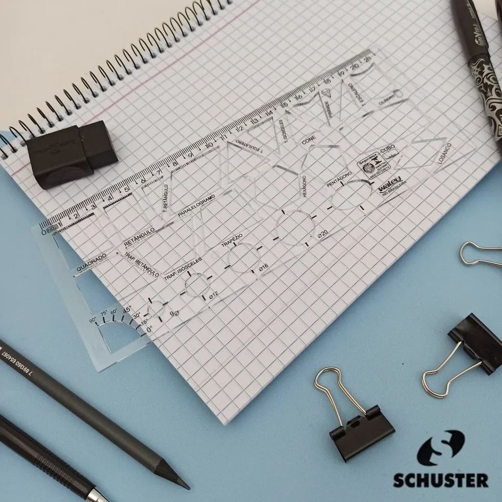 Régua Geométrica Cristal Retângular - Waleu