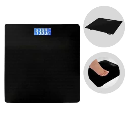 Balança Quadrada Digital De Banheiro Academia Até 180kg Preta