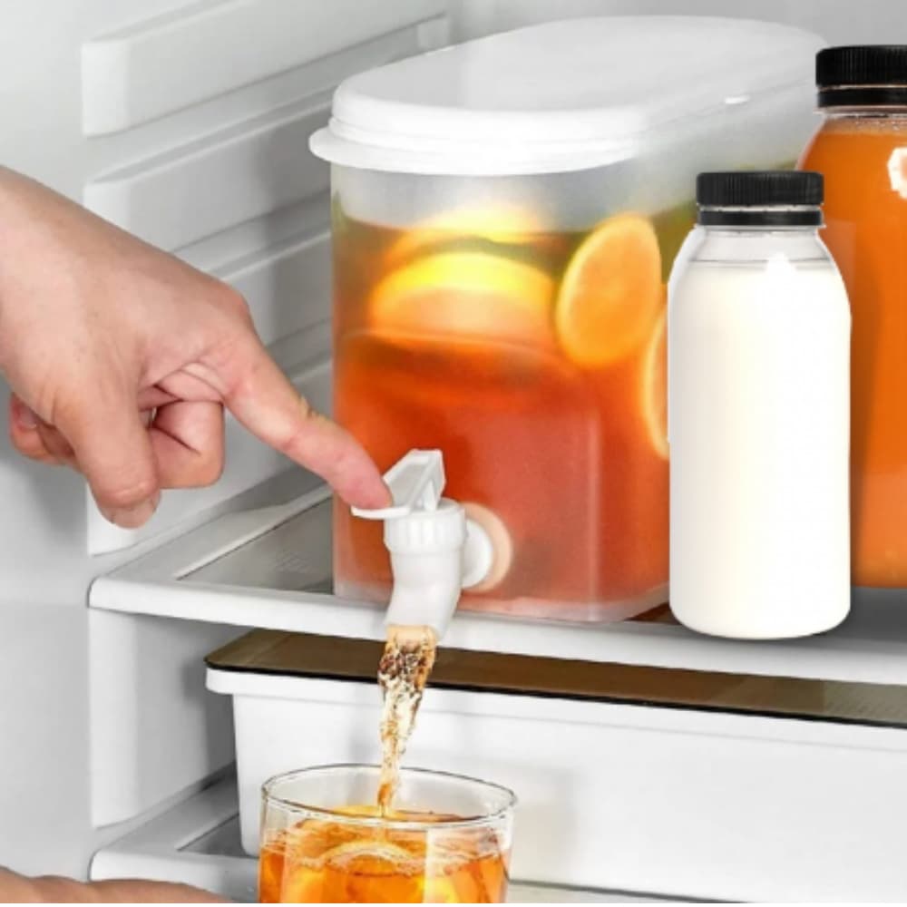 Suqueira Plastica Com Tampa Geladeira Com Torneira Capacidade 3 Litros Água Saborizada Verão