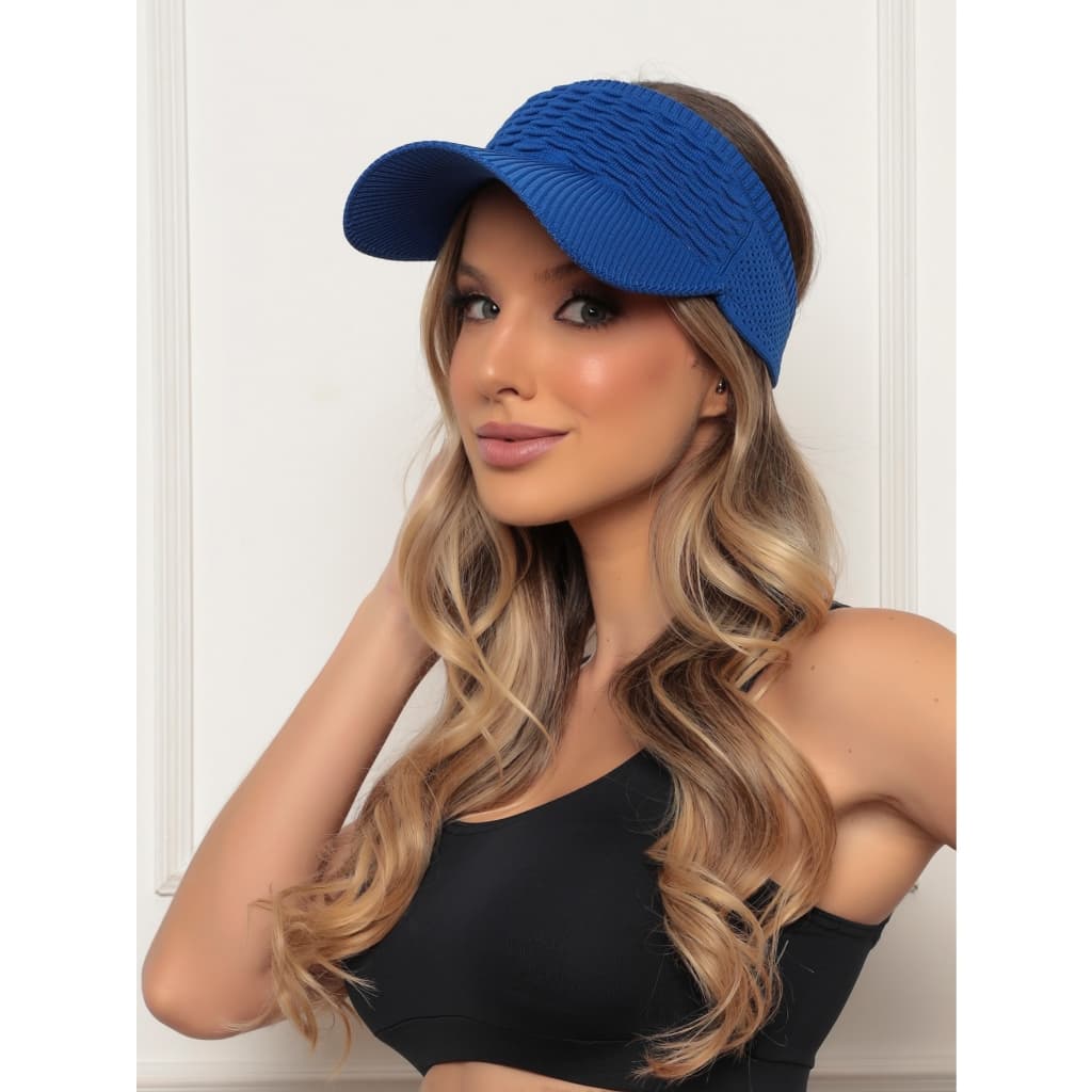 Viseira Feminina Modal Chapéu viseira ondulado para exterior Verão 2024 Praia caminhada ciclismo