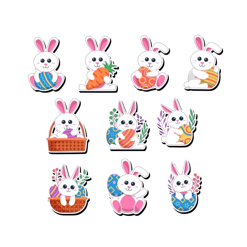 100 ou 200 Apliques para Laços e Gravatinhas Pet Tema Páscoa Coelhinho