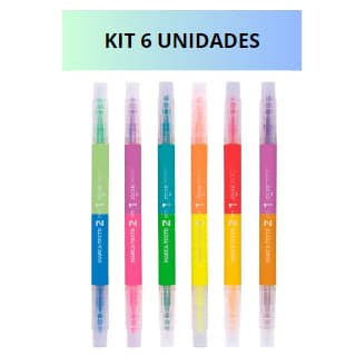 Marca Texto 2 Em 1-kit com 6 Unidades Jocar Office