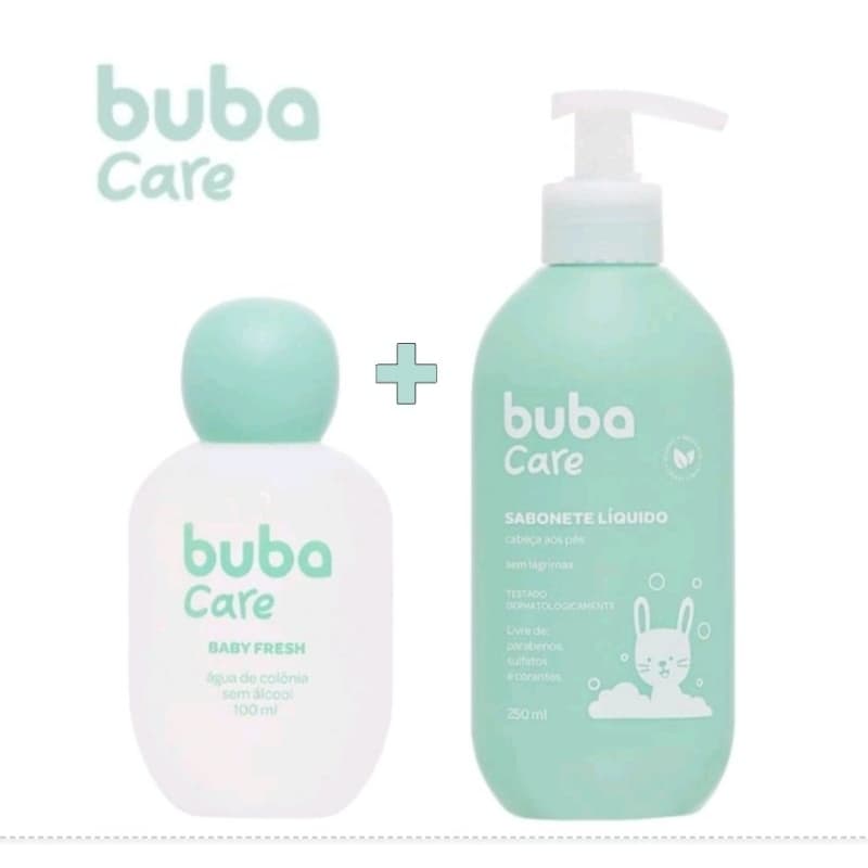 Kit Bebê Colônia Fresh + sabonete líquido da cabeça aos pés 250ML Buba care