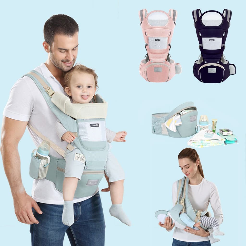Canguru Ergonômico para Bebê com Bolsa - 12 Posições 3 em 1 | bebe canguru | canguru bebe | canguru bebe passeio