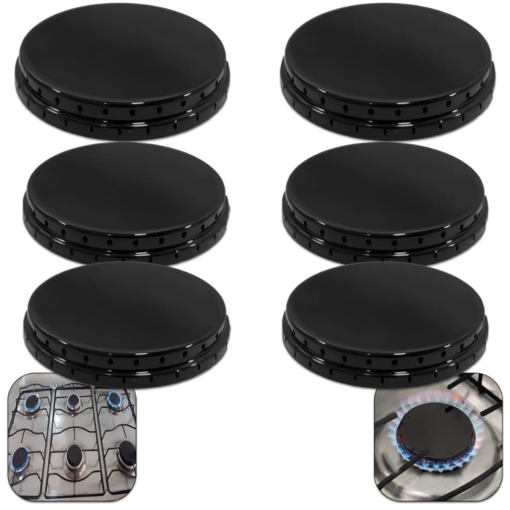 6 Tampas espalhadores Boca de Fogão Esmaltec Veneza, 4 pequenas/ 2 Grandes