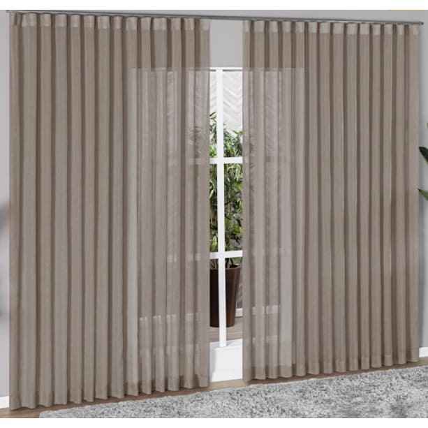 Cortina Gaze de Linho 8,00 m x 2,80 m Trilho Suiço Para Sala e Escritorio e Quarto ou Decoraçao