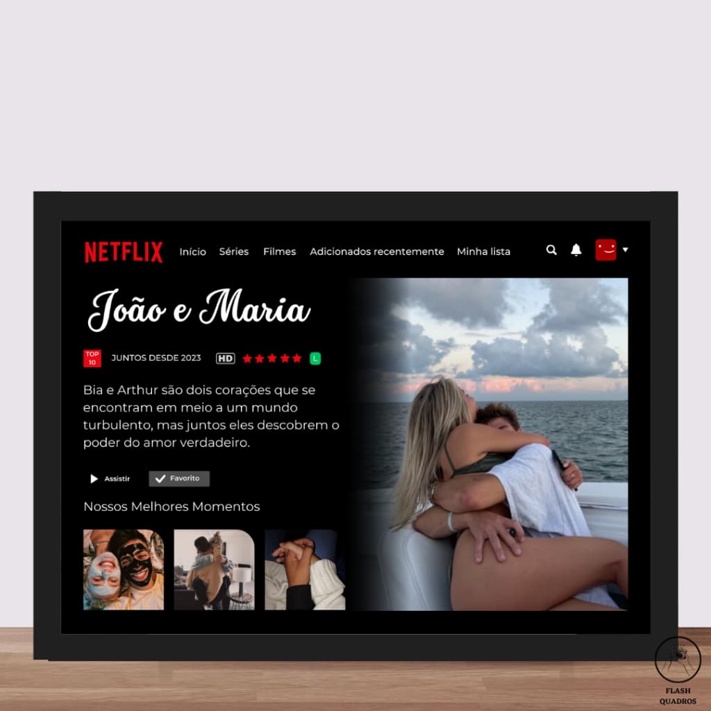 Quadro Placa Casal Namorix Filme e Foto Personalizado - Dia Dos Namorados Presente