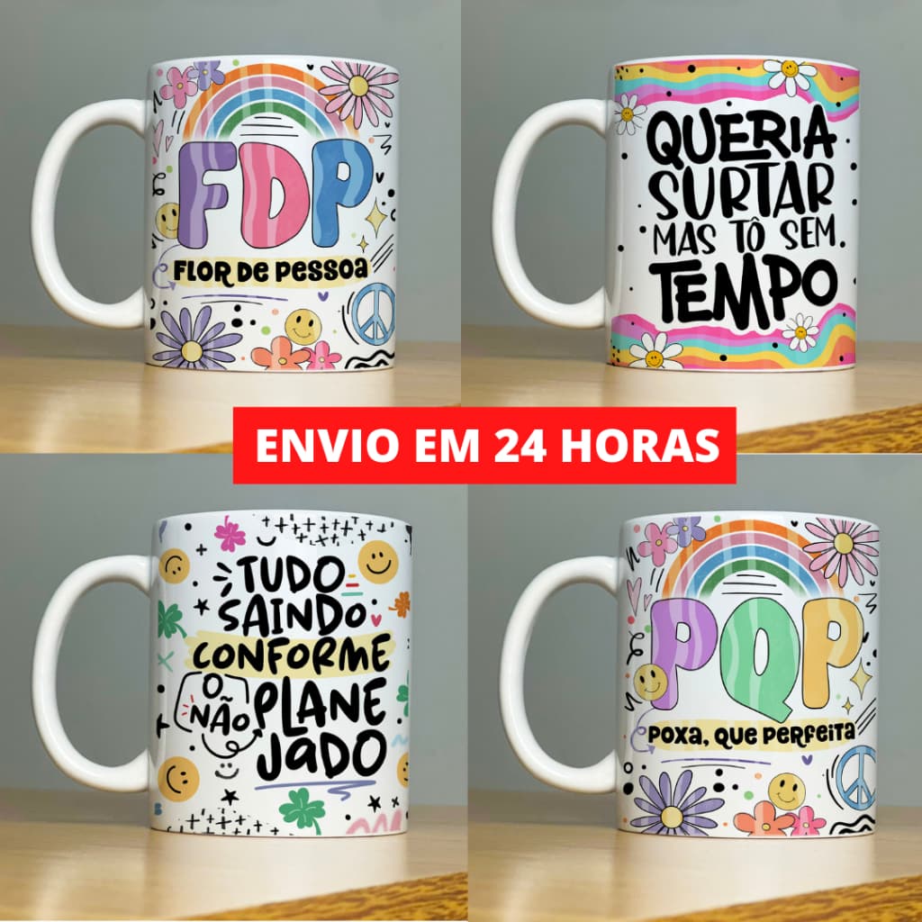 Caneca de Porcelana Personalizada - Xícara com Frases Divertidas e Engraçadas - Indelicadas