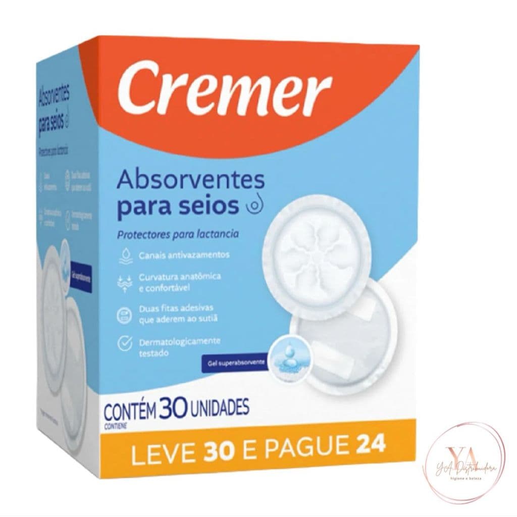 Absorvente para Seios Cremer - 30 Unidades