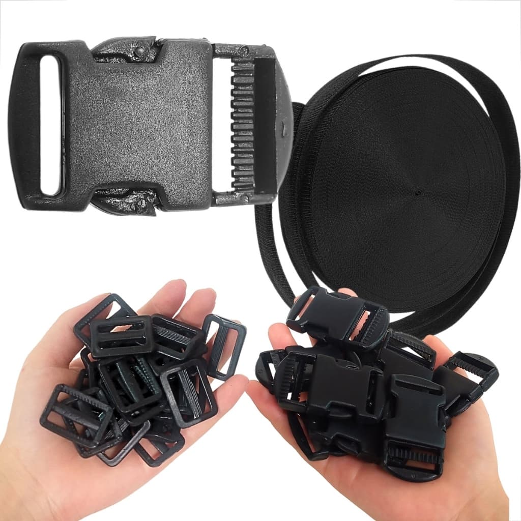 Fita 25mm 10mt + 10 Fecho + 10 Reguladores