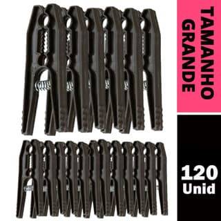 Kit 120 Prendedores De Plástico Para Roupas Anti Ferrugem Tamanho Grande G