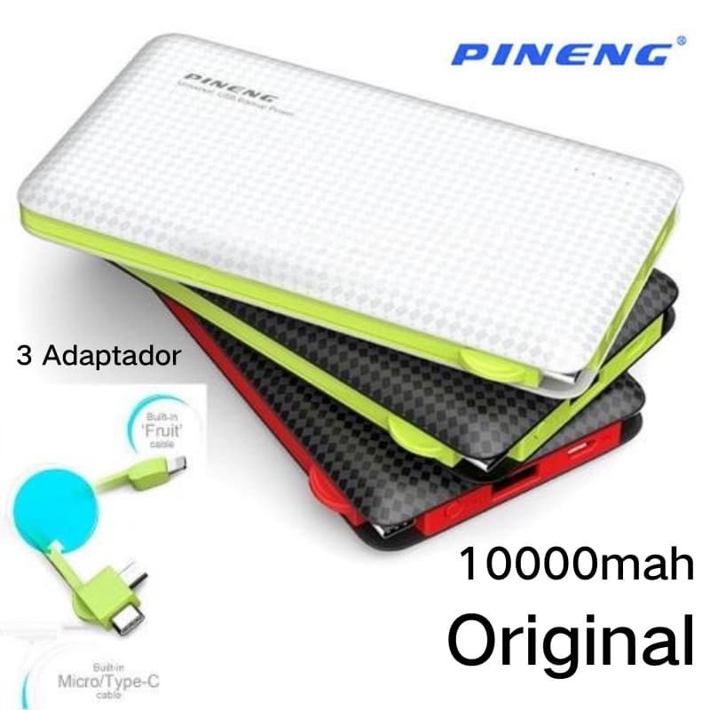 Carregador Portátil Power Bank 10000mah com 3 Saídas v8 iphone e type-c KD-956