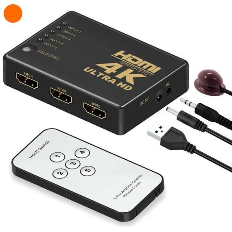 Switch HDMI4K 5X1 portas com controle e IR