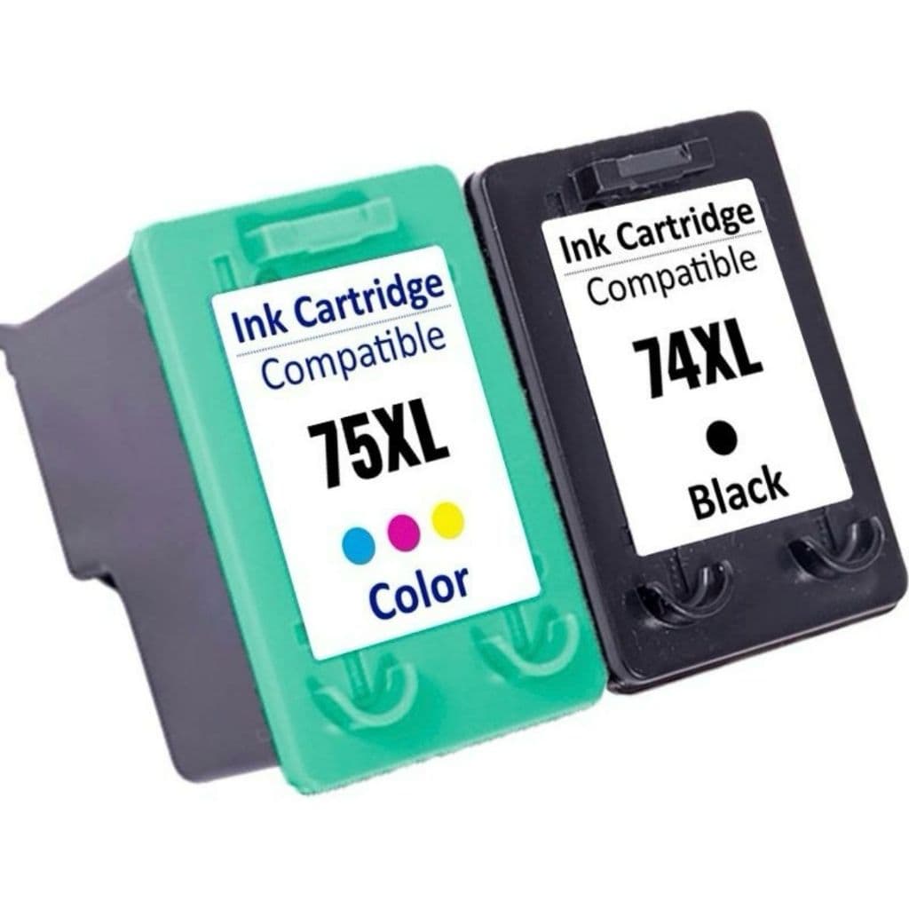 kit de cartuchos de tinta 74+75 - contém 1 colorido  e 1 preto
