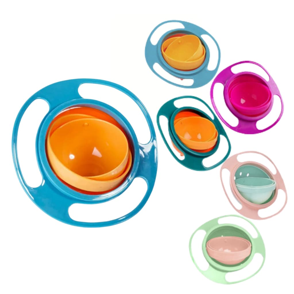 Pratinho Pote Bowl Prato Mágico Giratório 360° Infantil Não Cai Alimento Refeição