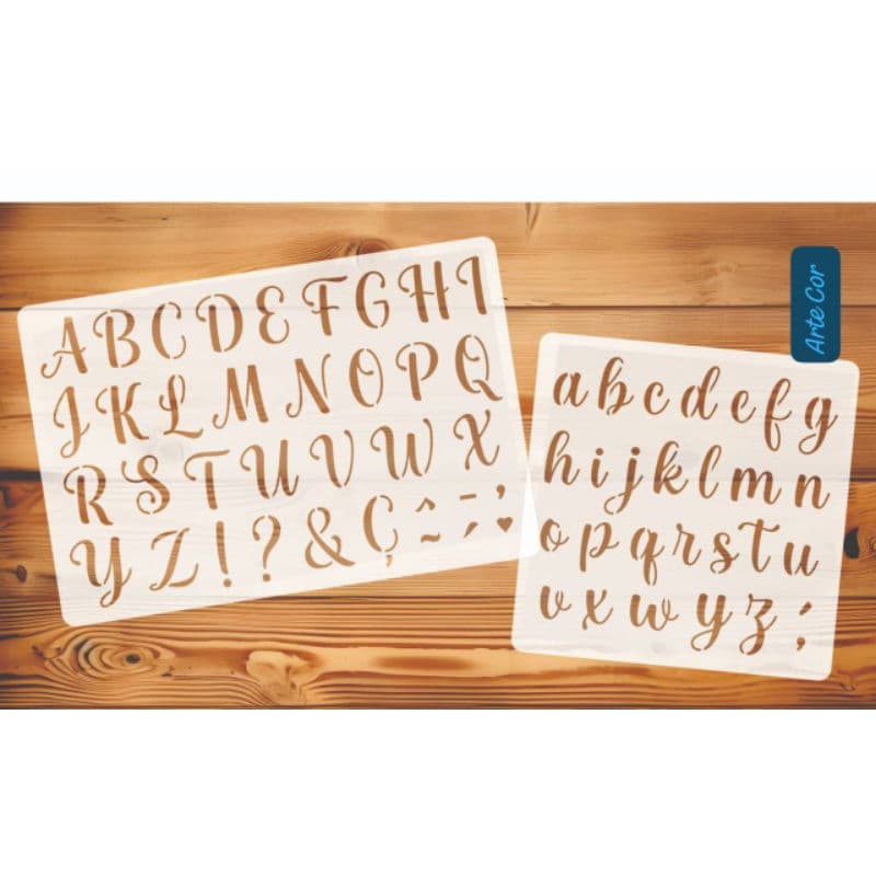 Estencil Letras / Alfabeto  Maiúsculo e Minúsculo ref.4