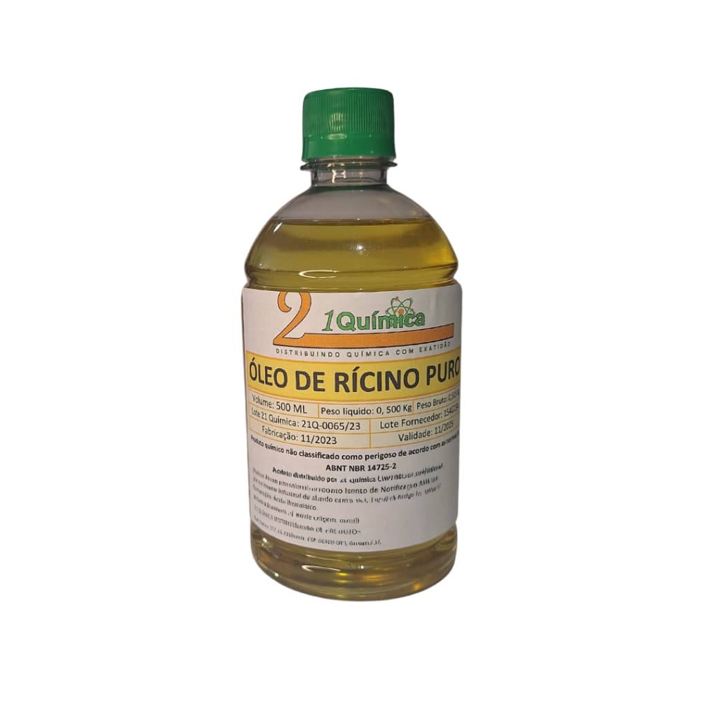 Óleo de Rícino Cabelos Mais Fortes 100% Natural de Primeira Qualidade com Válvula Pump - 500ML