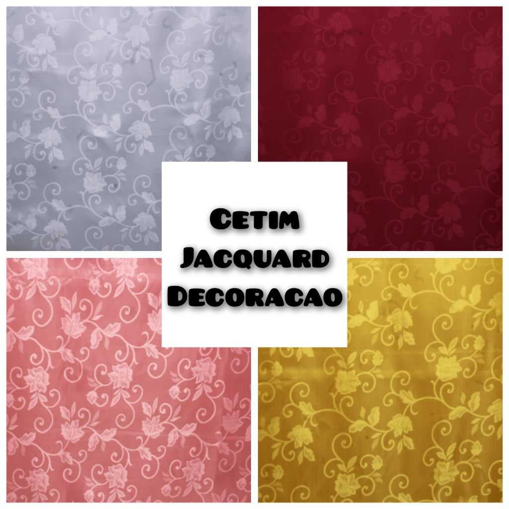 2 Metros Tecido Cetim Jacquard Jacar Jakar Decoracao Varias Cores Ótimo Preço