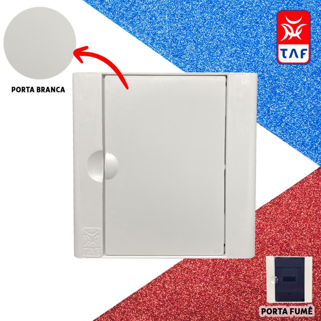 Centro de Distribuição 4 DIN Taf - Quadro de Distribuição Tampa Branca e Fumê