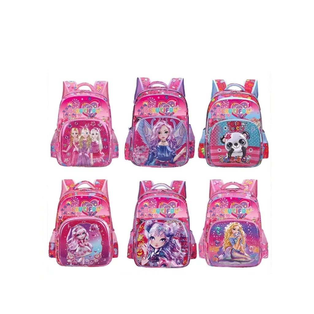 Mochila 9D 14 pol  Escolar Saco Conjunto Mochila Infantil  Feminina Bonito Dos Desenhos Animados Do Bebê Meninas Escolar