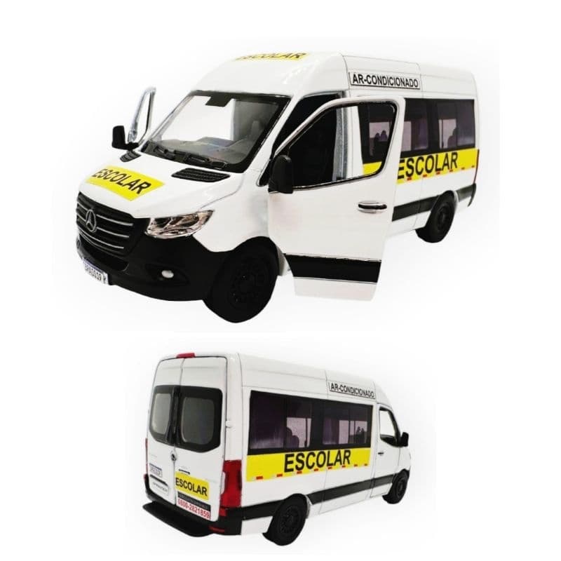 Miniatura Van Escolar Carrinhos Coleção