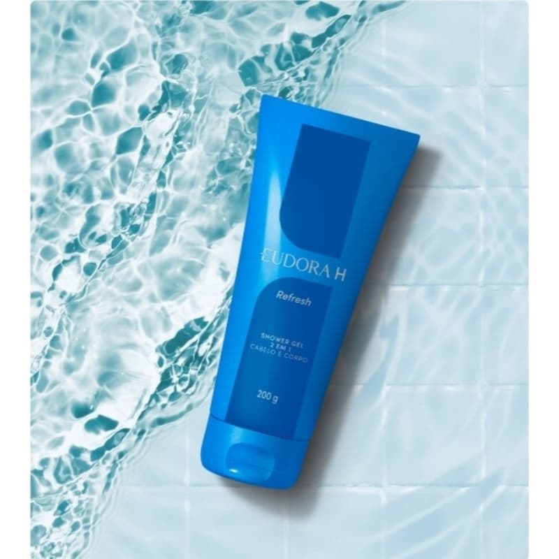 Shower Gel 2 em 1 Cabelo e Corpo Eudora H Refresh 200g

