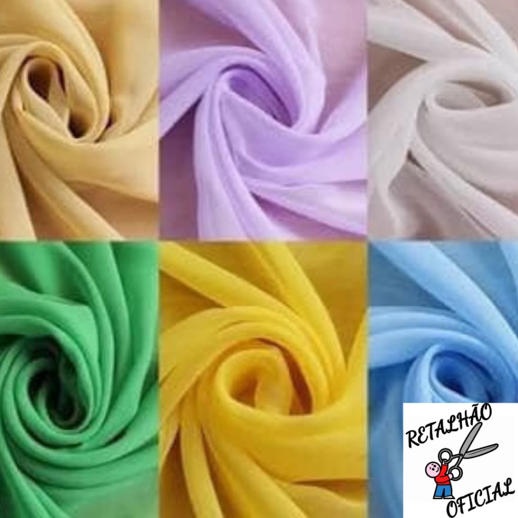 12 Metros Tecido Musseline Lisa Toque de Seda
