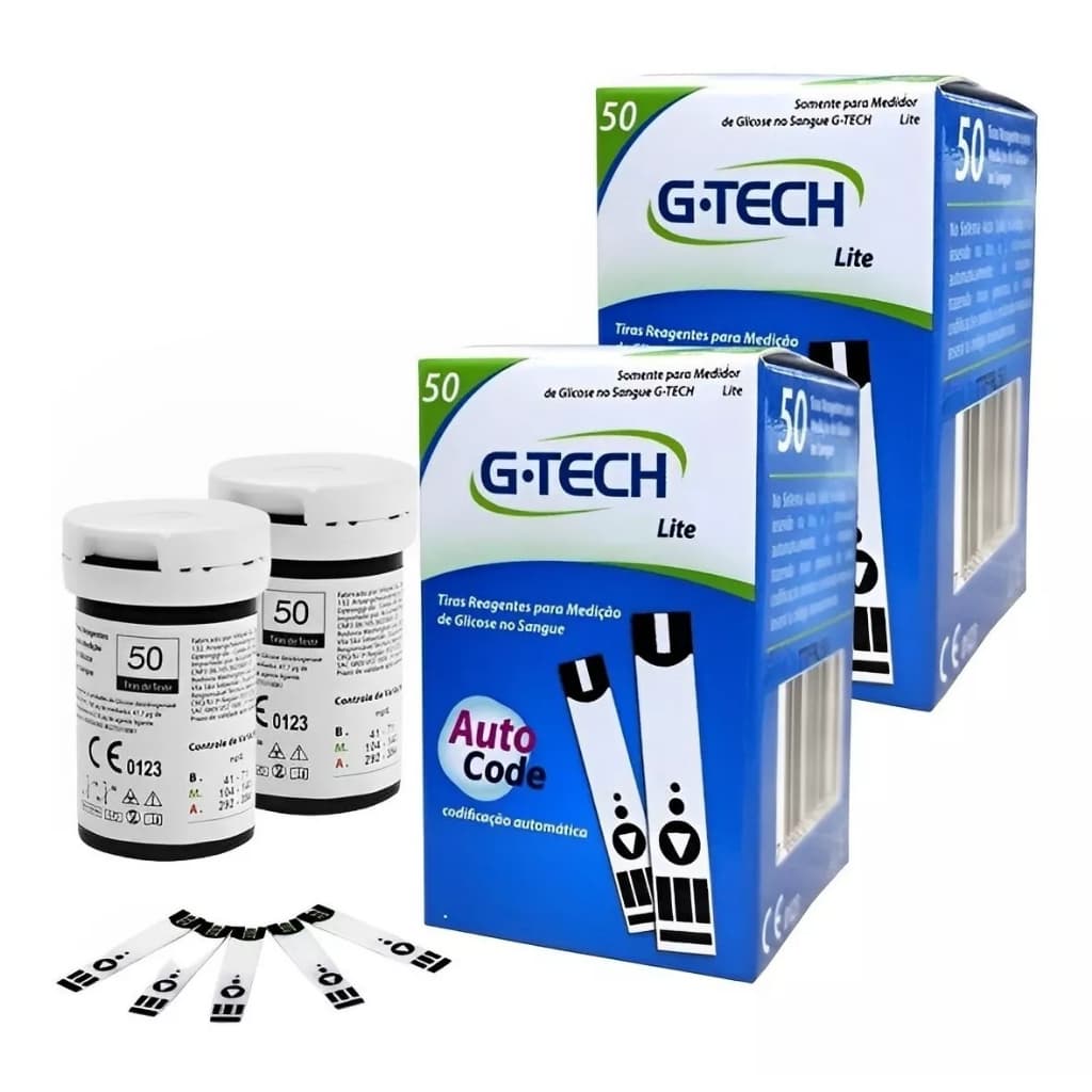 Tira Para Medir Glicose Gtech Lite 100 Un