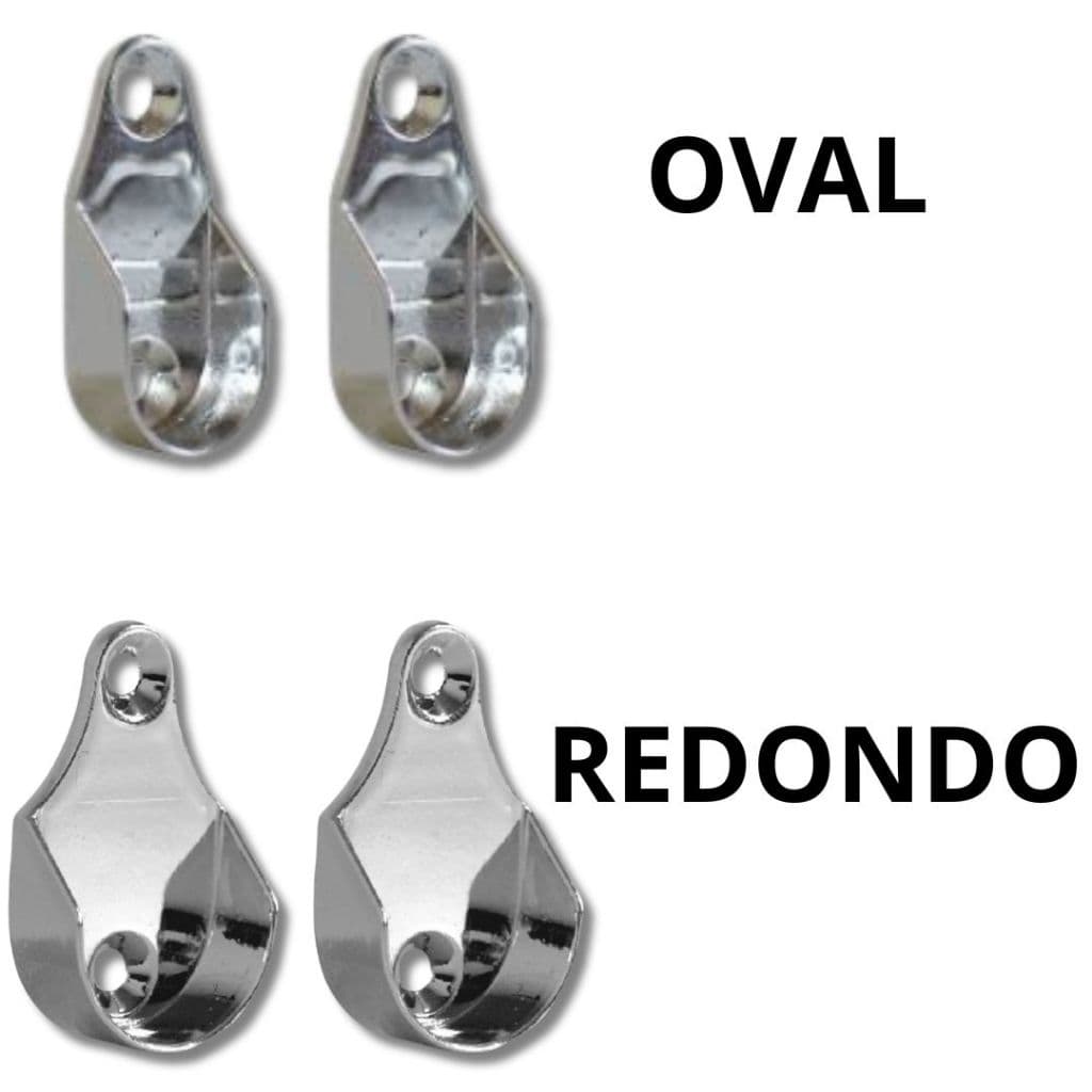 Suporte para apoiar o tubo de cabide  no armário Redondo ou Oval - 2 PEÇAS