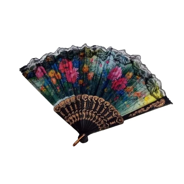 Leque de Mão Chinês - Florido